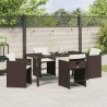 Ensemble de salle à manger pour jardin 5 pcs Marron polyrotin 563209563209
