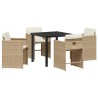 Ensemble de salle à manger pour jardin 5 pcs Beige polyrotin 563210563210