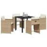 Ensemble de salle à manger pour jardin 5 pcs Beige polyrotin 563210563210
