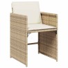 Ensemble de salle à manger pour jardin 5 pcs Beige polyrotin 563210563210