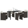 Ensemble de salle à manger pour jardin 5 pcs Marron polyrotin 563211563211