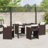 Ensemble de salle à manger pour jardin 5 pcs Marron polyrotin 563211563211