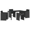 Ensemble de salle à manger pour jardin 5 pcs Noir polyrotin 563212563212