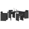 Ensemble de salle à manger pour jardin 5 pcs Noir polyrotin 563212563212