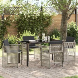 Ensemble de salle à manger pour jardin 5 pcs Gris clair 563213563213