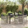 Ensemble de salle à manger pour jardin 5 pcs Gris clair 563213563213