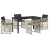 Ensemble de salle à manger pour jardin 5 pcs Gris clair 563213563213