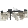 Ensemble de salle à manger pour jardin 5 pcs Gris clair 563213563213
