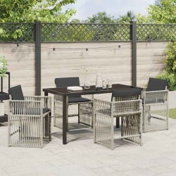Ensemble de salle à manger pour jardin 5 pcs Gris clair 563213563213