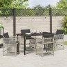 Ensemble de salle à manger pour jardin 5 pcs Gris clair 563213563213