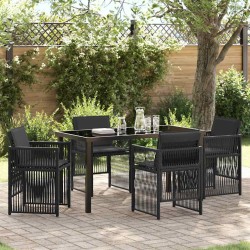 Ensemble de salle à manger pour jardin 5 pcs Noir 563214563214