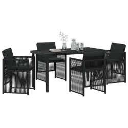 Ensemble de salle à manger pour jardin 5 pcs Noir 563214563214