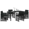 Ensemble de salle à manger pour jardin 5 pcs Noir 563214563214