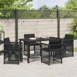 Ensemble de salle à manger pour jardin 5 pcs Noir 563214563214
