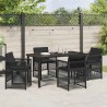 Ensemble de salle à manger pour jardin 5 pcs Noir 563214563214