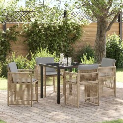 Ensemble de salle à manger pour jardin 5 pcs Beige 563215563215