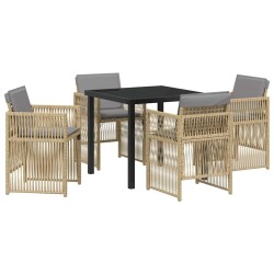 Ensemble de salle à manger pour jardin 5 pcs Beige 563215563215