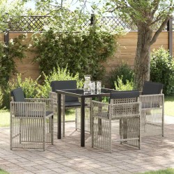 Ensemble de salle à manger pour jardin 5 pcs Gris clair 563216563216
