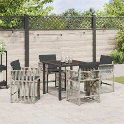 Ensemble de salle à manger pour jardin 5 pcs Gris clair 563216563216