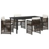 Ensemble de salle à manger pour jardin 5 pcs Marron 563217563217