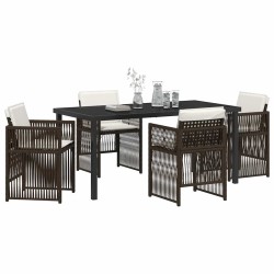 Ensemble de salle à manger pour jardin 5 pcs Marron 563217563217
