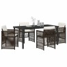 Ensemble de salle à manger pour jardin 5 pcs Marron 563217563217