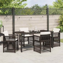 Ensemble de salle à manger pour jardin 5 pcs Marron 563217563217