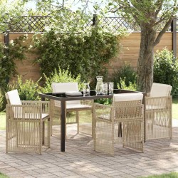 Ensemble de salle à manger pour jardin 5 pcs Beige 563218563218