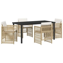 Ensemble de salle à manger pour jardin 5 pcs Beige 563219563219