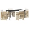 Ensemble de salle à manger pour jardin 5 pcs Beige 563219563219