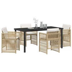 Ensemble de salle à manger pour jardin 5 pcs Beige 563219563219