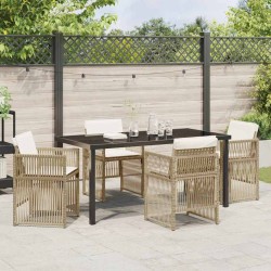 Ensemble de salle à manger pour jardin 5 pcs Beige 563219563219