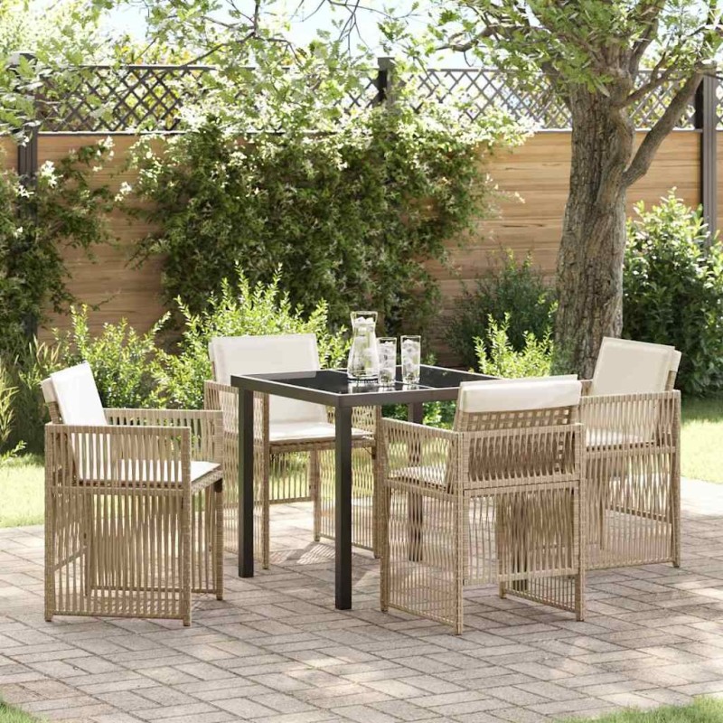 Ensemble de salle à manger pour jardin 5 pcs Beige 563220563220