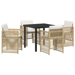 Ensemble de salle à manger pour jardin 5 pcs Beige 563220563220