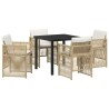 Ensemble de salle à manger pour jardin 5 pcs Beige 563220563220