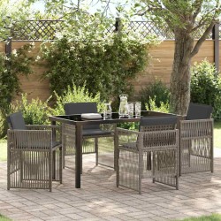 Ensemble de salle à manger pour jardin 5 pcs Gris 563221563221