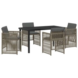 Ensemble de salle à manger pour jardin 5 pcs Gris 563221563221