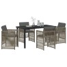 Ensemble de salle à manger pour jardin 5 pcs Gris 563221563221