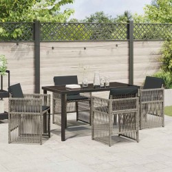 Ensemble de salle à manger pour jardin 5 pcs Gris 563221563221