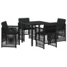 Ensemble de salle à manger pour jardin 5 pcs Noir 563222563222