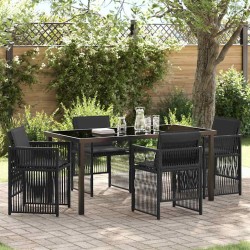 Ensemble de salle à manger pour jardin 5 pcs Noir 563223563223