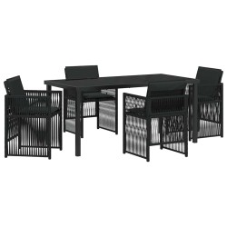 Ensemble de salle à manger pour jardin 5 pcs Noir 563223563223