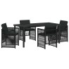 Ensemble de salle à manger pour jardin 5 pcs Noir 563223563223