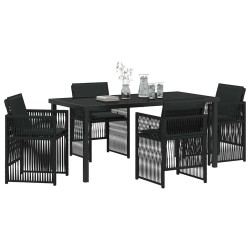 Ensemble de salle à manger pour jardin 5 pcs Noir 563223563223