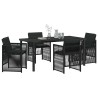 Ensemble de salle à manger pour jardin 5 pcs Noir 563223563223