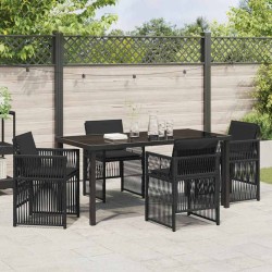 Ensemble de salle à manger pour jardin 5 pcs Noir 563223563223