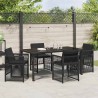 Ensemble de salle à manger pour jardin 5 pcs Noir 563223563223