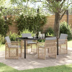 Ensemble de salle à manger pour jardin 5 pcs Beige polyrotin 563224563224