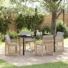Ensemble de salle à manger pour jardin 5 pcs Beige polyrotin 563224563224