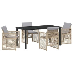 Ensemble de salle à manger pour jardin 5 pcs Beige polyrotin 563224563224